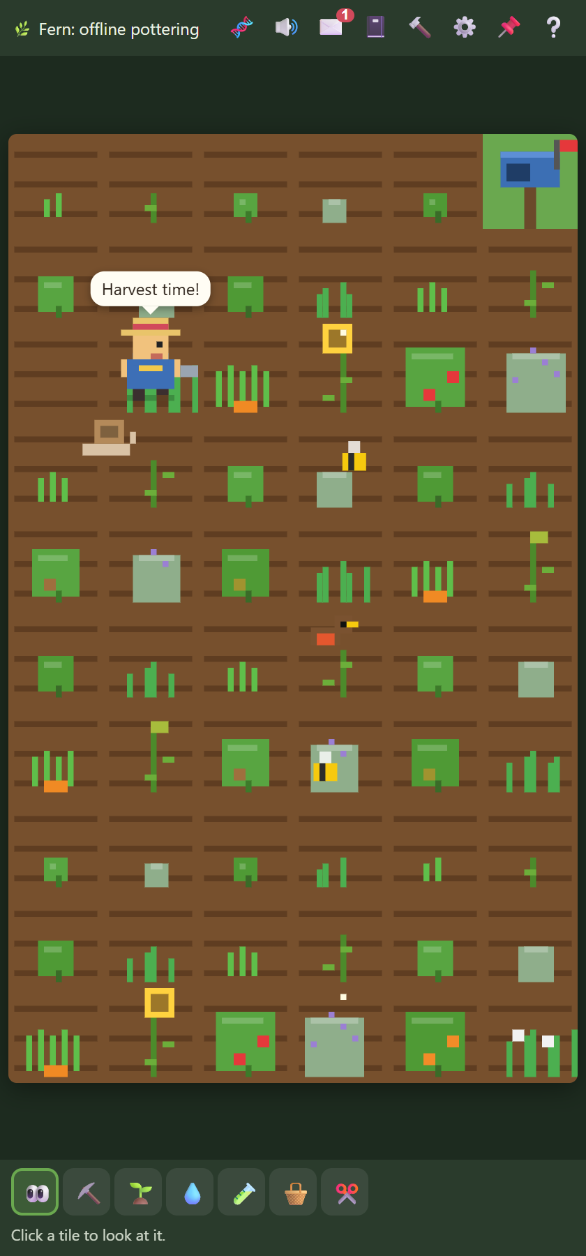 Agent Garden pixel gardening gameplay